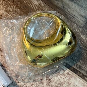 Shiny Metallic Gold Sculptural Handbag